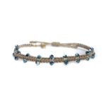 DIANA GOLD- DARK BLUE SWAROVSKI